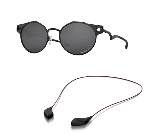 Oakley OO6046 Sunglasses Bundle: OO 6046 604603 Satin Black and Large Red leash Accessory kit2