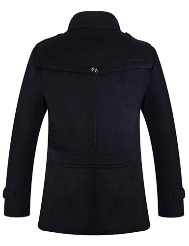 Image of APTRO Men's Pea Coat Wool Jacket Windbreaker Single Breasted Winter Coat