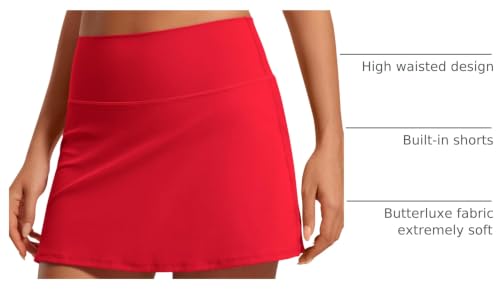Image of CRZ YOGA Butterluxe High Waisted Tennis Skirts | Built-in Shorts with Pockets, Extremely Soft, Casual, A Line, Stretchy, Mini, Skort for Women