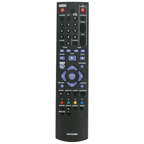 AKB72033902 Remote Control for LG Blu-ray Disc DVD BD Player in Living Rooms or Rooms, No Programming or Pairing Needed, Replacement Remote Compatible Models BD370 BD360 BD560 BD565 BD570