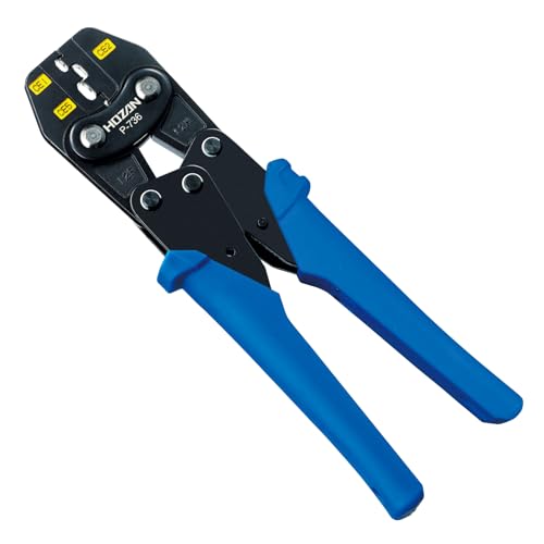 Hozan Crimping Tool (for Insulated Closed Terminals) Crimping Pliers Compact but Light Grip Can Be Crimped Sizes, CE1/2/5 P-736