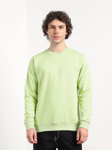 Image of Nobero Sweatshirts for Man Stylish | 280 GSM Rich Cotton Fleece Solid Regular Fit Full Sleeve Sweatshirt for Men | Stylish Casual Wear Winter Crew Neck Sweatshirt for Men