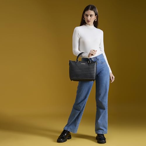 Image of Caprese Maddy Medium Textured Tote Bag for Women with Multi-Compartment | Elegant Shoulder Handbag with Adjustable & Detachable Strap | Fits Up to 16 Inch Laptop | Perfect for Office & Travel