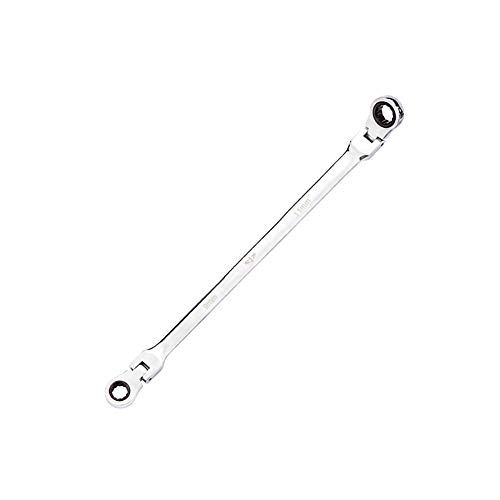 Image of BULLTOOLS Flex-Head Extra Long Ratcheting Wrenches Double Box End Chrome Vanadium Steel 72-Tooth Wrench with Metric 9 mm x 11 mm