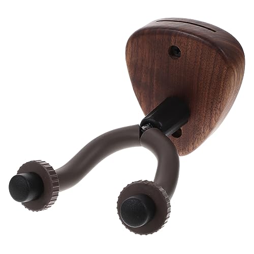 BESPORTBLE Wall Mount Guitar Hanger Walnut Display Hook for Electric Acoustic and Bass Guitars Space Saving and Stylish Wall Mounted Guitar Holder for Home Decor and Performances