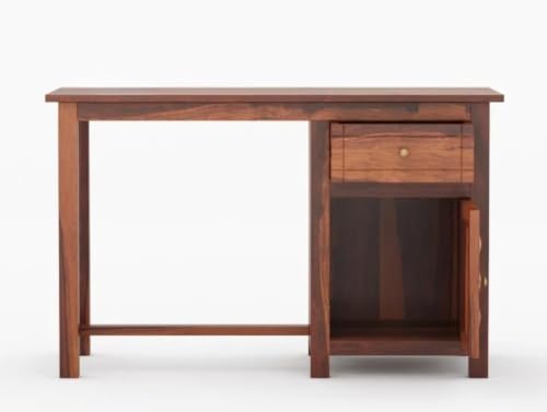 Image of Solid Sheesham Wooden Study Table & Desk with Drawer for Office and Home | Computer Laptop Table | Reading & Writing Desk | Laptop Desk (Honey D)