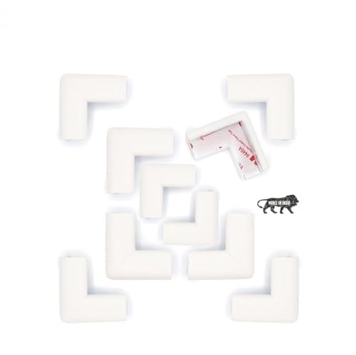 Chipmunks Baby Proofing Corner Guard for Kids Safety, Minimal Wrinkle, Zero Damage to Furniture Upon Installation, Made in India (40g/mt Dense, 10 pcs, L- Shape, Off-White)