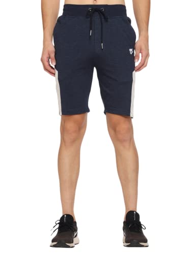 Image of MARK LOUIIS Men's Cotton Blend Shorts with 2 Zipper Pockets + 1 Back Pocket | Lightweight Breathable Casual Shorts | Elastic Waist Comfortable Fit | Multi-Color | M to 7XL