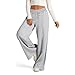 Kenvina Oversized Wide Leg Sweatpants Women Baggy Casual Side Striped Track Pants Y2k Cute Cotton Lounge Baggy Palazzo Pants（2-Gray,X-Large）