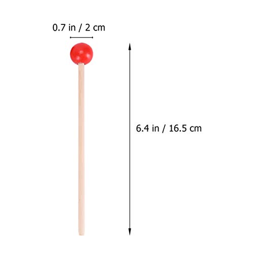 12Pcs Drum Sticks Rubber Mallet Percussion Sticks With Wood Handle Round Head Mallet Music Accessories For Children Wooden Hammer Kids Kids Mallets (Red) #TOP1