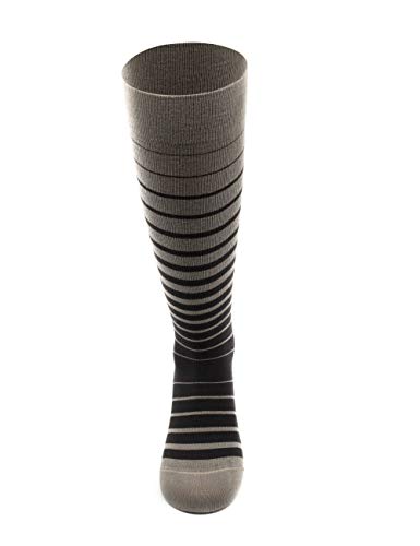 Image of Relaxsan FANCY 810-02 (Graphite, Sz.XL) STRIPED pattern unisex Cotton socks graduated compression 15-20 mmHg, 100% Made in Italy
