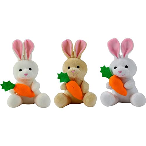 Coelho de Pelúcia Pequeno com Cenoura Páscoa 19 Cm BBR Toys (Bege)