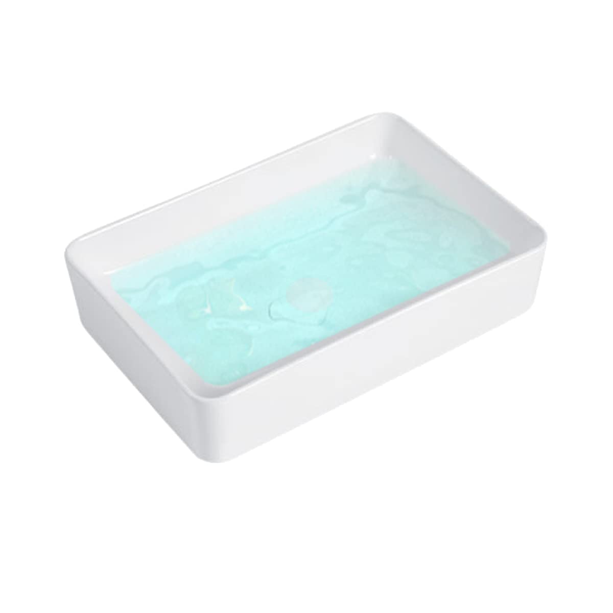 KINGWONG Vessel Sink for Bathroom 20 Inch Modern Rectangular Bathroom Vanity Sinks Above Counter White Ceramic Porcelain Countertop Basin sink 20x13