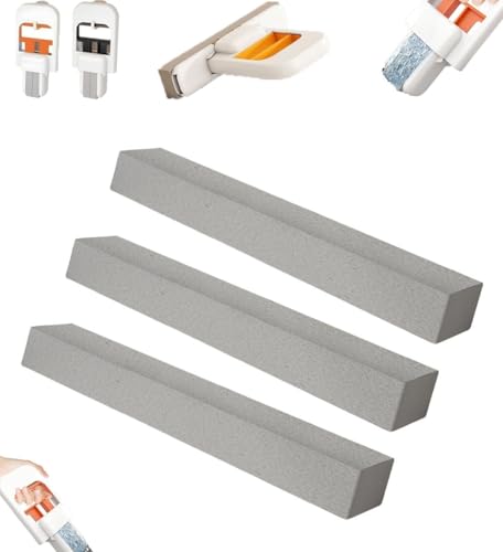 ポータブルミニデスクトップスポンジモップ - 折りたたみ式クリーニングモップ、交換可能なヘッド、片手で握れる、小さなエリアの濡れた場所と乾いた場所の両方で使用可能(3pcs Sponge Head)