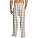 Mens Plaid Pajama Pant Casual Adjustable Waist Drawstring Fashion Sleep Pants Lounge Sweatpants with Pockets（2-White,X-Large