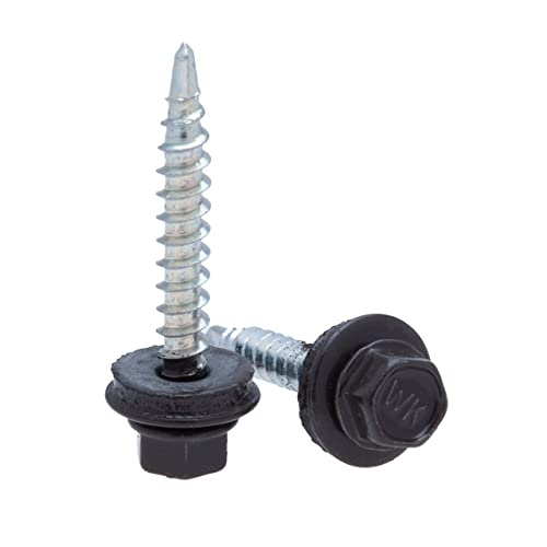 4.8 mm x 35 mm Roofing Screws, Hex Head Self-Drilling Multi-Color (RAL 8019 Grey Brown) Roof Screws with EPDM Sealed Washer - Image 2