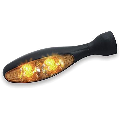 Kuryakyn 2537 Motorcycle Lighting Accessory: Kellermann Micro 1000 Extreme, Front/Rear LED Turn Signal/Blinker Light, Amber, Satin Black, Pack of 1