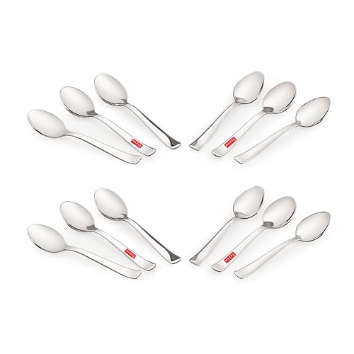 Image of HAZEL Stainless Steel Small Spoons Set of 12 | Baby Serving Spoon