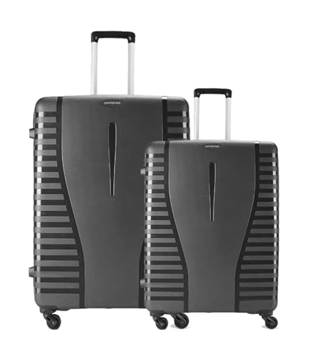 Image of VIP Aristocrat Sonet 2 Pc Set Cabin 55cm (Small) & Check-in 65cm(Medium) 4W Trolley Bags for Travel Hard Case Luggage, Lightweight Bag & Combination Lock|7 Years Warranty (Charcoal Grey)