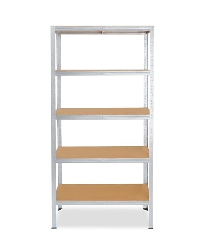 sinlikon Étagères Verticales de Rangement 5 Niveaux,Structure Robuste,Planches Réglables,pour Cuisine,Salon,Bureau,Garage