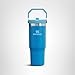 Stanley IceFlow Stainless Steel Tumbler - Vacuum Insulated Water Bottle for Home, Office or Car Reusable Cup with Straw Leak Resistant Flip Cold for 12 Hours or Iced for 2 Days, Azure, 30 OZ / 0.89 L
