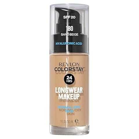 Revlon ColorStay podkład do skóry normalnej i suchej, z ochroną przeciwsłoneczną SPF 20, trwała, bezolejowa formuła (30 ml), 180 piaskowy beżowy