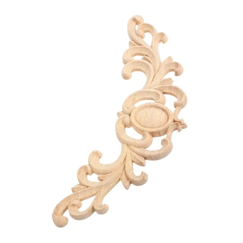 HAMPPLIES 欧式木彫り飾り 木製未塗装 グオーナメント 壁 扉 家具用 花柄ホロー彫刻 木彫り貼花 家具キャビネットドレッサー装飾