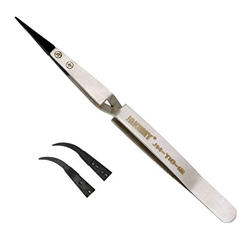 Jakemy Jm-T10-12 Adjustable Pointed Head Anti-Static Stainless Steel Tweezer