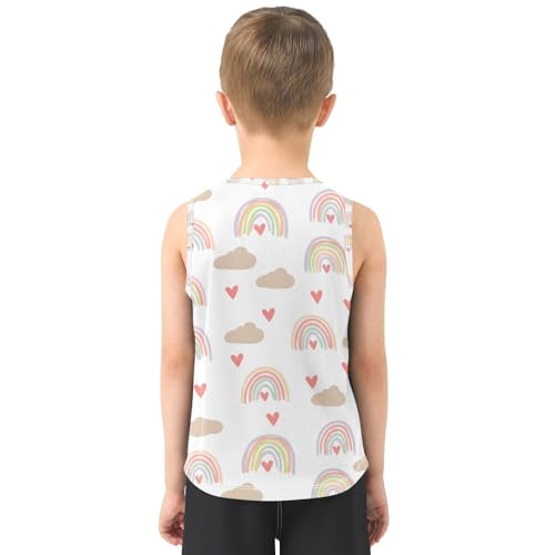 J JOYSAY Cloud Heart Soft White Boys Tank Top Sleeveless Muscle Shirts Quick Dry Kids T-Shirts 3-15T3