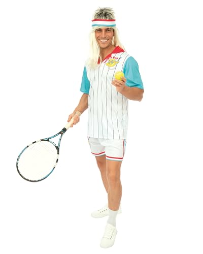 P'TIT CLOWN - Costume Joueur de Tennis - Déguisement Sportif Adulte - Parfait pour Tenue Carnaval, Fêtes Costumées, Halloween, Soirées à Thème, Cosplay - Polyester - Blanc (L-XL)