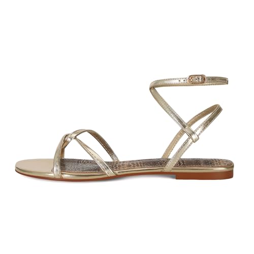 SOVANYOU Strappy Sandals for Women Dressy Flat Sandals Open Toe Cute Summer Sandal with Cross Ankle Strap2