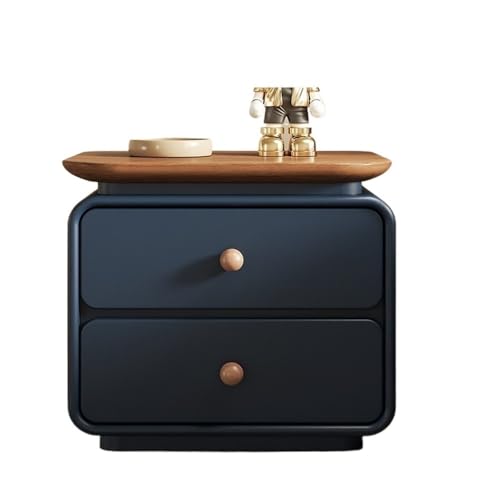 Table de chevet bleu avec plateau et meuble rangement double tiroir XS - 2