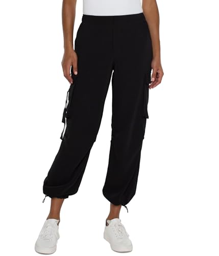 Liverpool Women's Cinch Hem Pullon Parachute Cargo Pants 25.5