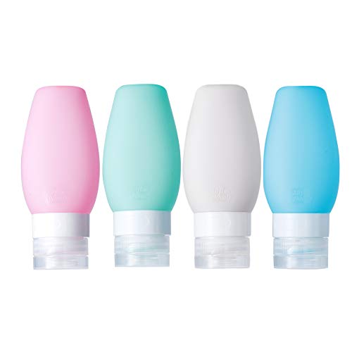 Travel bottles TSA Approved Containers, 3oz Leak Proof Travel Accessories Toiletries,Travel Shampoo and Conditioner Bottles,Perfect for Business or Personal Travel, Fun Outdoors(4 Pack)