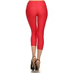 YELETE-Womens-Classic-Solid-Capri-Jeggings-Soft-Stretchy-Tights