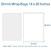 Heat Shrink Wrap Bags 100Pcs 14x20 Inches Professional Grade POF Heat Shrink Wrap is Used to Store Wrap Embellished, Gift Baskets, Shoes, Jars, Industrial Grade PVC Shrink Wrap Bags Transparent
