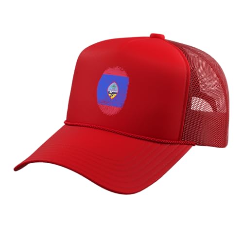 Gorro Trucker con bandera Guam y diseño de huella digital