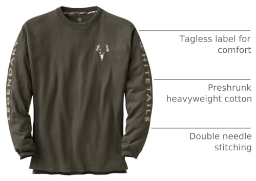 Image of Legendary Whitetails Mens Long Sleeve T-Shirt 100% Cotton Preshrunk Tee