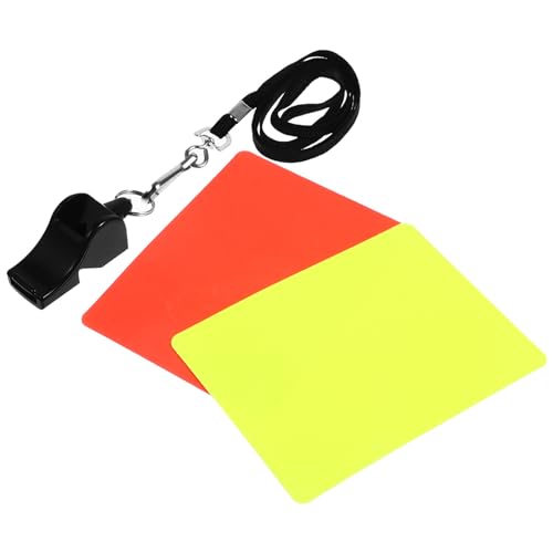 Kit estándar de árbitro con tarjetas y silbato para fútbol miniatura 1