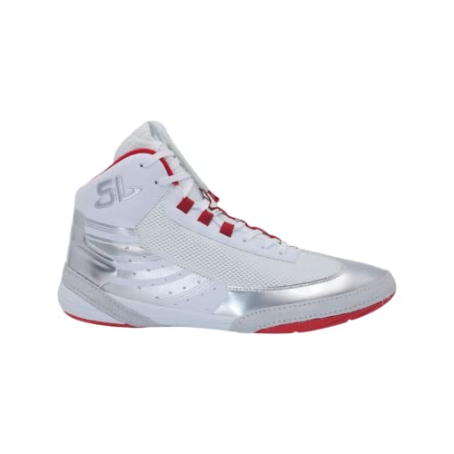 Scraplife Wrestling | Limited Edition Ascend One Wrestling Shoes | Signature David Taylor Empire Chrome White/Red/Silver | Premium Adult (Us_Footwear_Size_System, Adult, Men, Numeric, Medium, Numeric_14) #TOP1