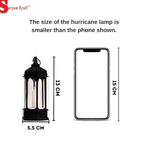 Image of SATYAM KRAFT 2 Pcs Flameless Smokeless Acrylic Antique LED Hurricane Lantern Lamp Wall Hanging Led Candle Light Holder for Home Decor Drawing Room Living Room Wedding Events Decor(13x5.5 cm)