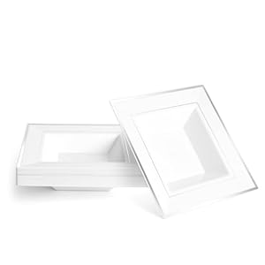 MATANA 100 Quadratische Suppenschalen mit Silberrand