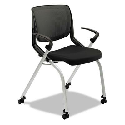 HON Motivate Seating Nesting/Stacking Flex-Back Chair, Black/Onyx/Platinum