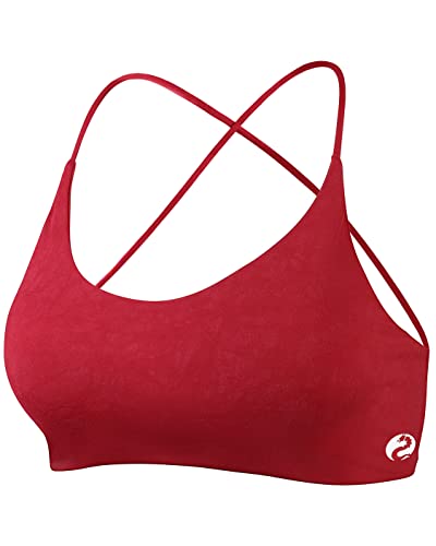 Image of AUROLA Workout Sports Bras Women Athletic Removable Backless Strappy Criss Cross Light Support Gym Fitness Yoga Crop Bra