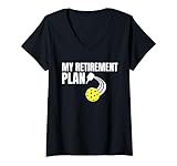 Photo Gallery donna my retirement plan shirt for a pickleball player maglietta con collo a v Photo Gallery donna my retirement plan shirt for a pickleball player maglietta con collo a v