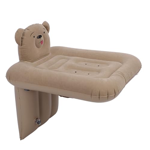 Annadue Cama Inflable para Coche con Forma de Oso de Dibujos Animados con Características de Seguridad Mejoradas para Viajes de Niños Pequeños, Adecuada para Niños de 70 Cm de Altura