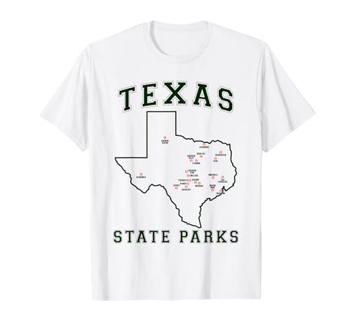 Texas State Parks Map Camping T Shirt T-Shirt