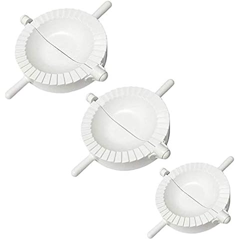 MKNZOME Ravioli Dumpling Maker Set, 3 Pcs Manual Chinese Dumpling Pasty Molds Cutter Gyoza Empanada Mould Pierogi Pie Dough Pastry Wrapper Press Cutter Cover