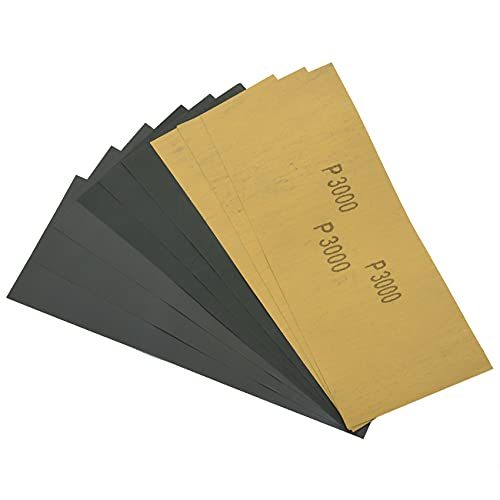 Niejgay 9Pcs 3000 5000 7000 Assortimento Di Carta Abrasiva Secca E Bagnata Ad Alta Grano Abrasivo Carta Per Muro A Secco 9X3.6Pollici Per Pittura Auto Lucidatura Automobile Cover