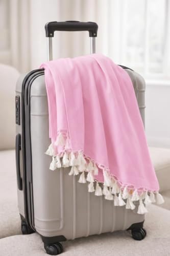 Image of Soft Dull Cotton Bhagalpuri Chadar for Summer | Lightweight and Breathable Chadar for Sleeping | Odhne Wali Chadar for All Season Use Blanket (Pink)